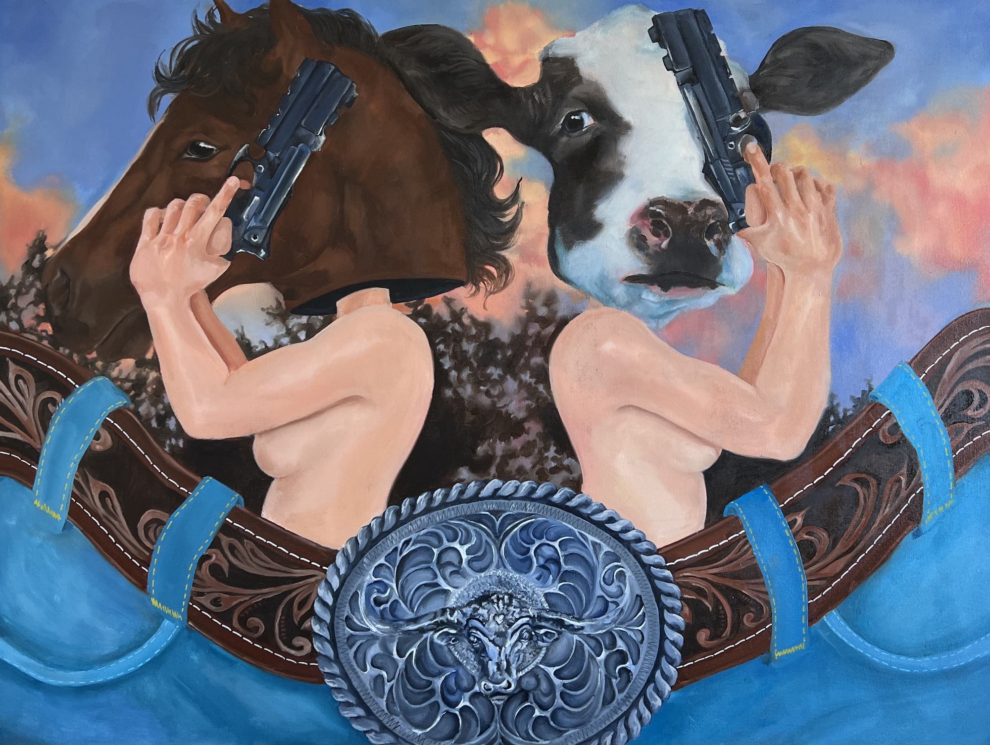 Cowgirlz, Oil on Canvas